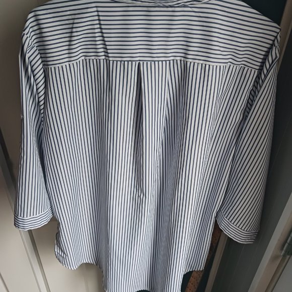 Striped Button Up with 3/4 Sleeves - Picture 2 of 3